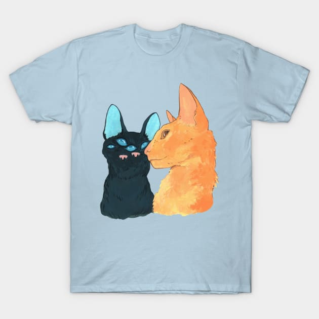 A Cats Reflection T-Shirt by JuniperMew